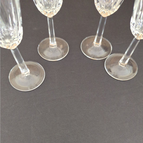 Vintage 1965 Diamant by Cristal D'Arques-Durand Fluted Champagne Set of Four - Picture 7 of 11